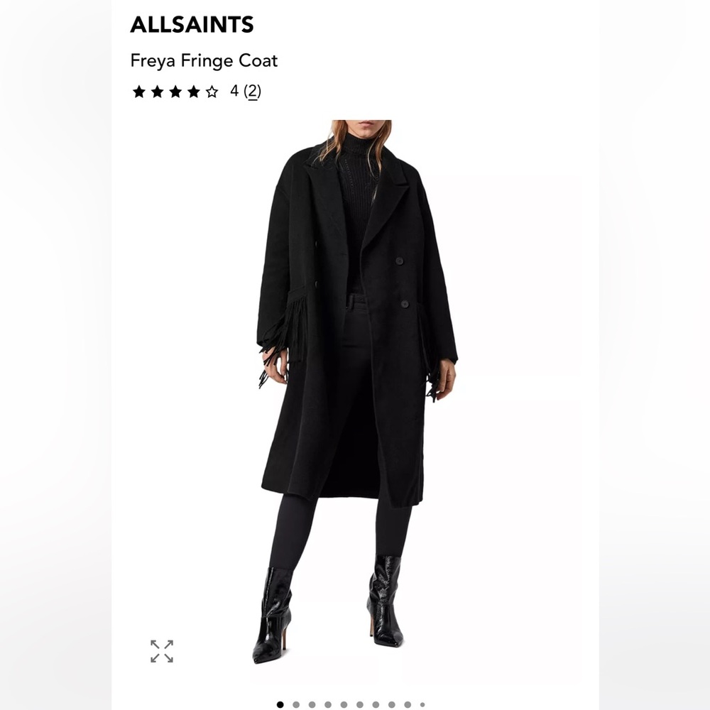 All Saints Black Freya Coat